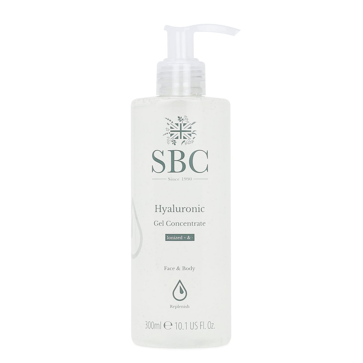 SBC Skincare Hyaluronic Gel Concentrate - 300ml | Hyaluronic Moisturiser For Face And Body | Anti-Ageing Hyaluronic Gel | 20% Hyaluronic Acid | Vegan Friendly Moisturising Gel