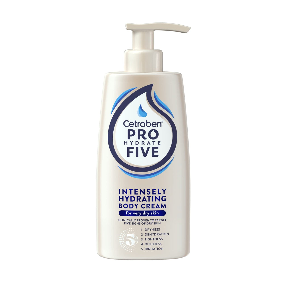 Cetraben Pro Hydrate Five Intensely Hydrating Body Cream 250 ml with Ceramides and Vitamin B5, Perfect for Dry Skin, Vegan Friendly, Cruelty Free