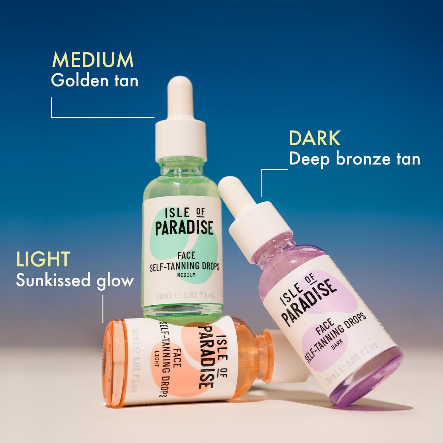 Isle of Paradise Face & Body Self-Tanning Drops 10ml, Medium, Packaging may vary