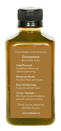 DAANA Daana Organic Sesame Oil for Skin: Extra Virgin, Cold Pressed (350 ml)