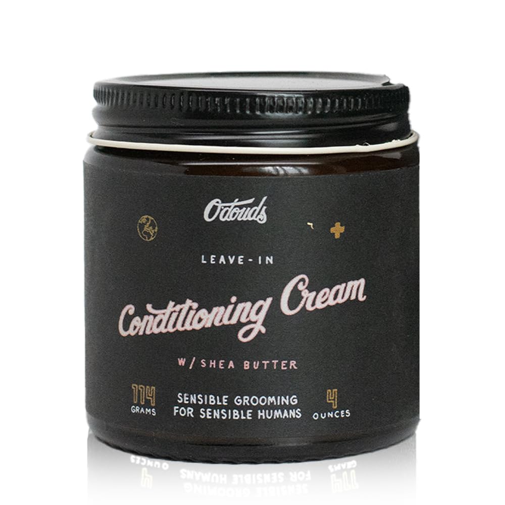 O'Douds Conditioning Cream - Natural Hair Styling Cream & Leave In Conditioner with Light Hold & Medium Shine - Made with Shea Butter, Aloe Vera & Castor Oil - Mandarin & Vanilla Scent (4oz)