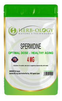 Herb-ology.co.uk Nature's Technology HB Spermidine Supplements | 60 High Strength Spermidine Capsules - 4mg per Serving | Spermidine Supplements for Women & Men | Non-GMO,Gluten & Allergen Free | Made in The UK