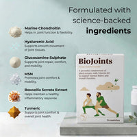 Bionutrica BioJoints- Pack of 3 (60X3=180 Tabs)-A Powerful Combo of Glucosamine, Chondroitin, MSM, hyaluronic Acid, Vitamin D3 & Turmeric for Natural Joint, Bone & Muscle-GMP Certified- 3 Months Supply