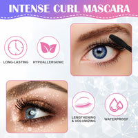 LOPHE Extreme Big 5D Volume Lash Mascara,Black Silk Fiber Eyelash Lash Volumizing Thickening Volume Mascaras with Big & Soft Brush, No Smudge, False Lash Effect