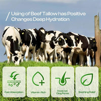 Lustrabelle Beef Tallow for Skin, Unscented All-Purpose Moisturizer, Deeply Nourishing Organic Grass Fed Tallow Balm, Beef Tallow Cream for Face & Body,Olive Oil & Vitami Moisturizing Skin Care Cream for Dry Skin