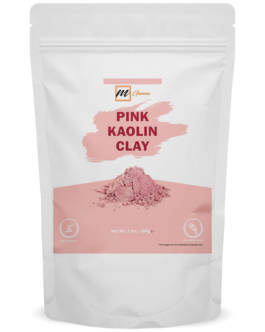 mGanna 100% Natural Rose Clay/Pink Kaolin Clay Powder 454 g / 1 lbs for Creams, Face Masks, and Soap Making