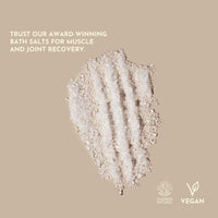 WholyMe Epsom Salt Bath Salts - Natural Bath Soak for Muscle and Joint Recovery - Made in The UK - Arnica, Frankincense and Eucalyptus Essential Oil - Great for Post Workout and Relaxation - 200g