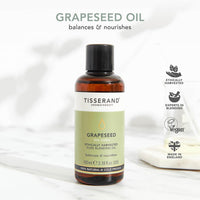 Tisserand Aromatherapy - Grapeseed Oil - Ethically Harvested Carrier Oil - Face and Body Blending Oil - 100% Natural and Pure Carrier Oil for Essential Oils Mixing