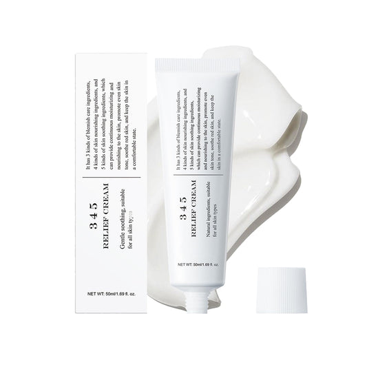 345 Relief Cream - Face Cream For Women - Face Moisturizer For Acne & Repair Damage Skin - Barrier Repair Cream Soothing Face Cream For Most Skin Type - Face Cream For Mature Skin 50 ML