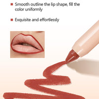 QUIWEN Matte Lip Crayon Nude Lipstick Pencil Velvety Creamy Matte Lip Liner Full Coverage High Pigment Waterproof Long Lasting Lipstick for Women, Non-Stick Cup Lipliner Pencil