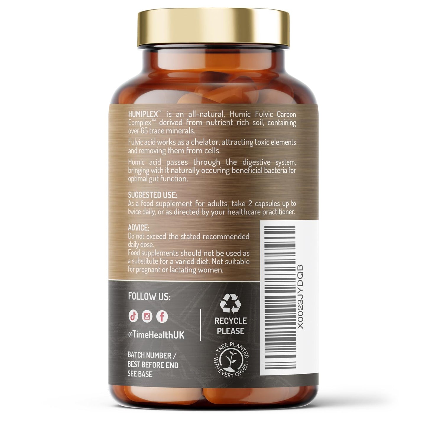 Humiplex™ - Humic Multi-Nutrient Complex - Minerals, Trace Elements, Amino Acids, Probiotics & Prebiotics - pH Balance, Detox & Digestion - UK Made - Zero Additives - Vegan (120 Count (Pack of 1))