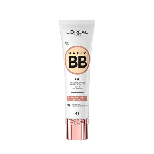 L'Oréal Paris Magic BB Cream with SPF 20, 5-in-1 Tint with Vitamin B5 and Vitamin E, Lightweight Hydrating Formula Adapts to Skin Tone for a Natural Glowy Finish, 30 ml, Shade: 02 Light