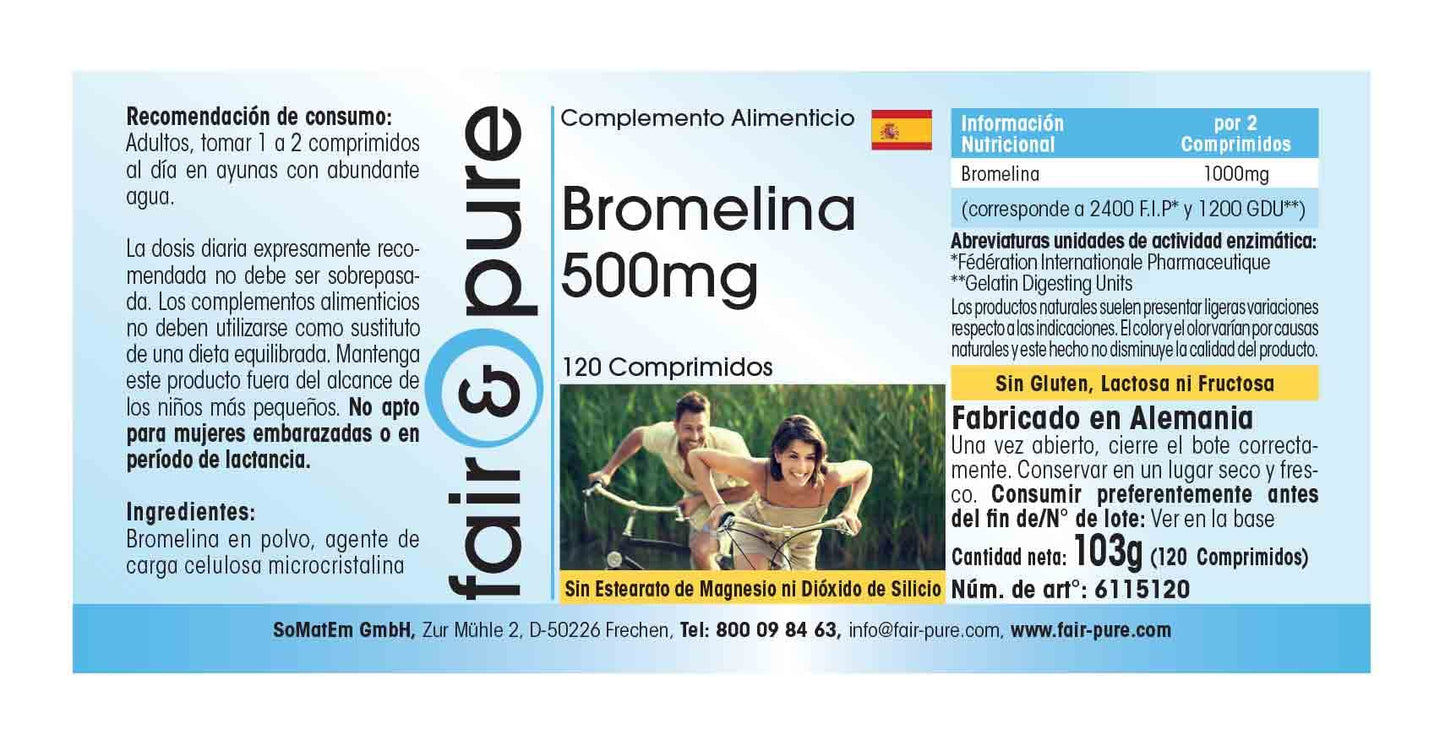 fair & pure Fair & Pure® - Bromelain 500mg - Vegan - 120 Tablets