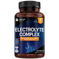 NEW LEAF PRODUCTS Electrolytes Tablets - High Strength Rehydration Tablets - with Potassium, Calcium, Sodium, Chloride, and Magnesium Fasting Keto Electrolytes Vegan Made in UK
