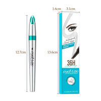 Mikloven 4D Microblading Eyebrow Pen with 4 Fork Tips – Waterproof, Smudge-Proof & Long-Lasting Liquid Brow Pencil for Natural Hair-Like Strokes, Includes Eyebrow Razor – Dark Brown