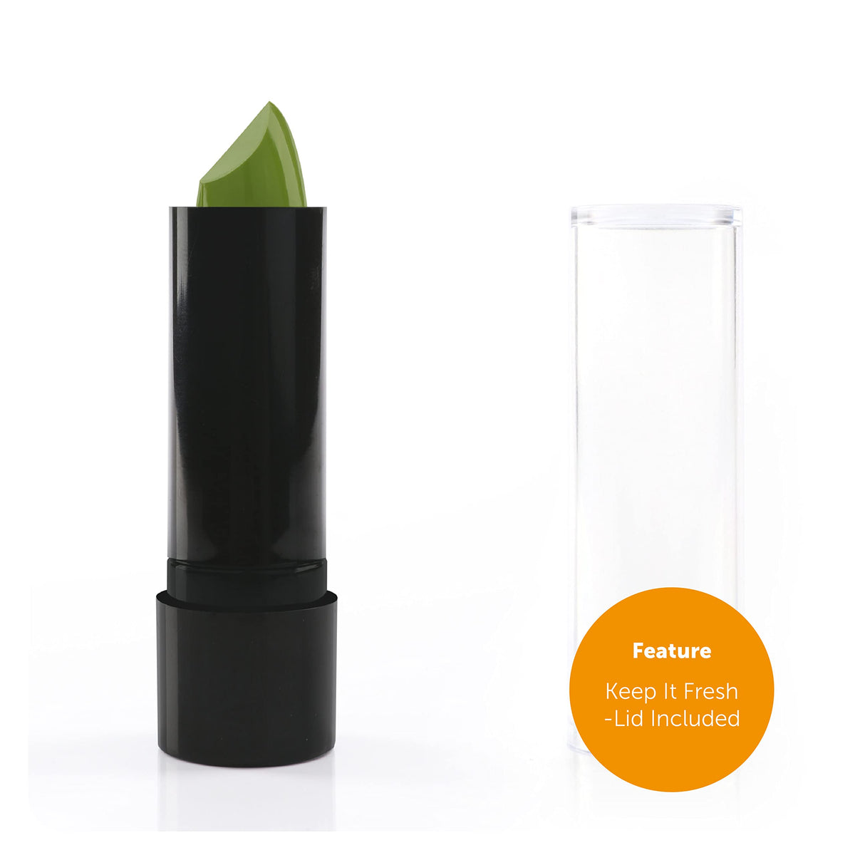 Funki Face & Body Paint Green Lipstick - Pack of 12 - Tube of Green Lipstick - Fancy Dress Costume Makeup Accessory