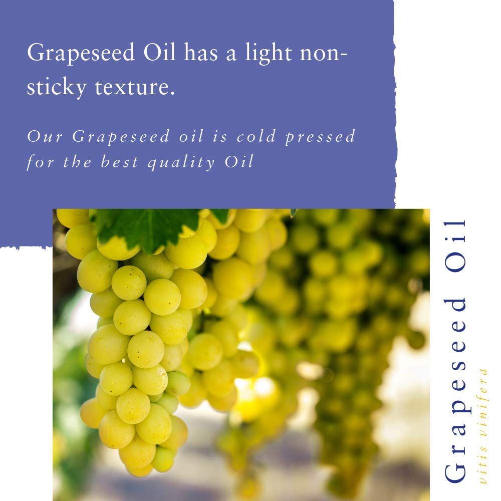 Absolute Aromas Grapeseed Oil 50ml - Pure, Natural, Vegan, GMO-Free - Massage Carrier Oil and Moisturiser for Hair, Skin, Face and Nails. (50ml)