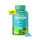 ORZAX Selenium 200mcg Capsules - L-Selenomethionine for Immune System Health & Thyroid Support - Antioxidants Supplement for Women and Men (180 Veg Capsules)