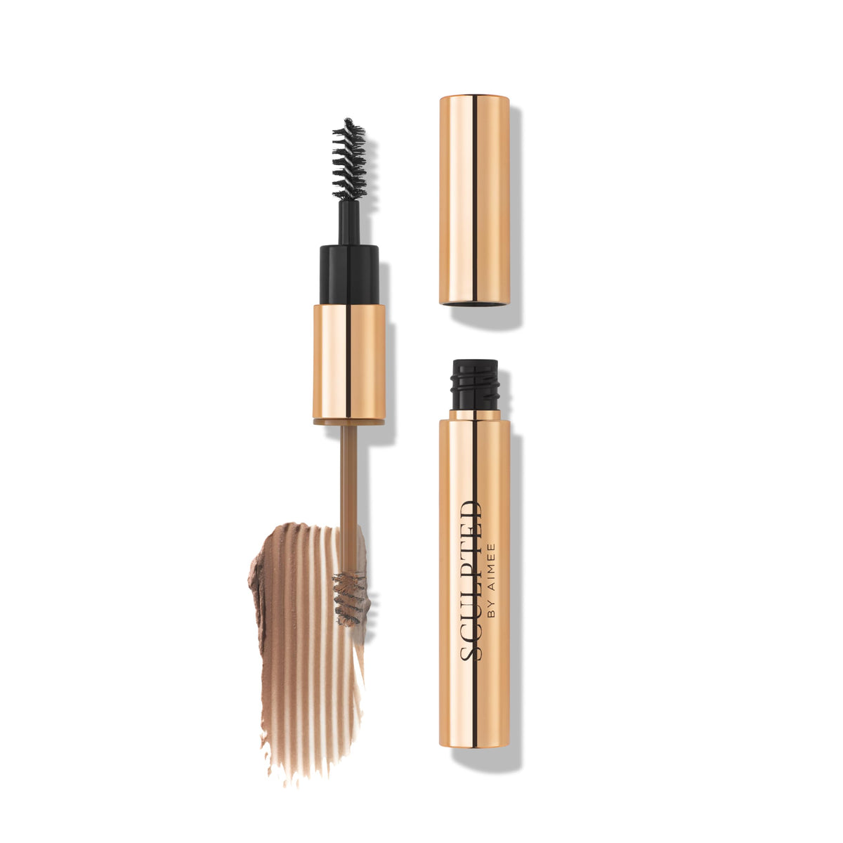 SCULPTED by Aimee Connolly EasyBrow Soft Brown from Sculpted by Aimee - Travel-Friendly, Double-Ended, Vegan 2-in-1 Tinted Fibre or Clear Eyebrow Gel with Spoolie