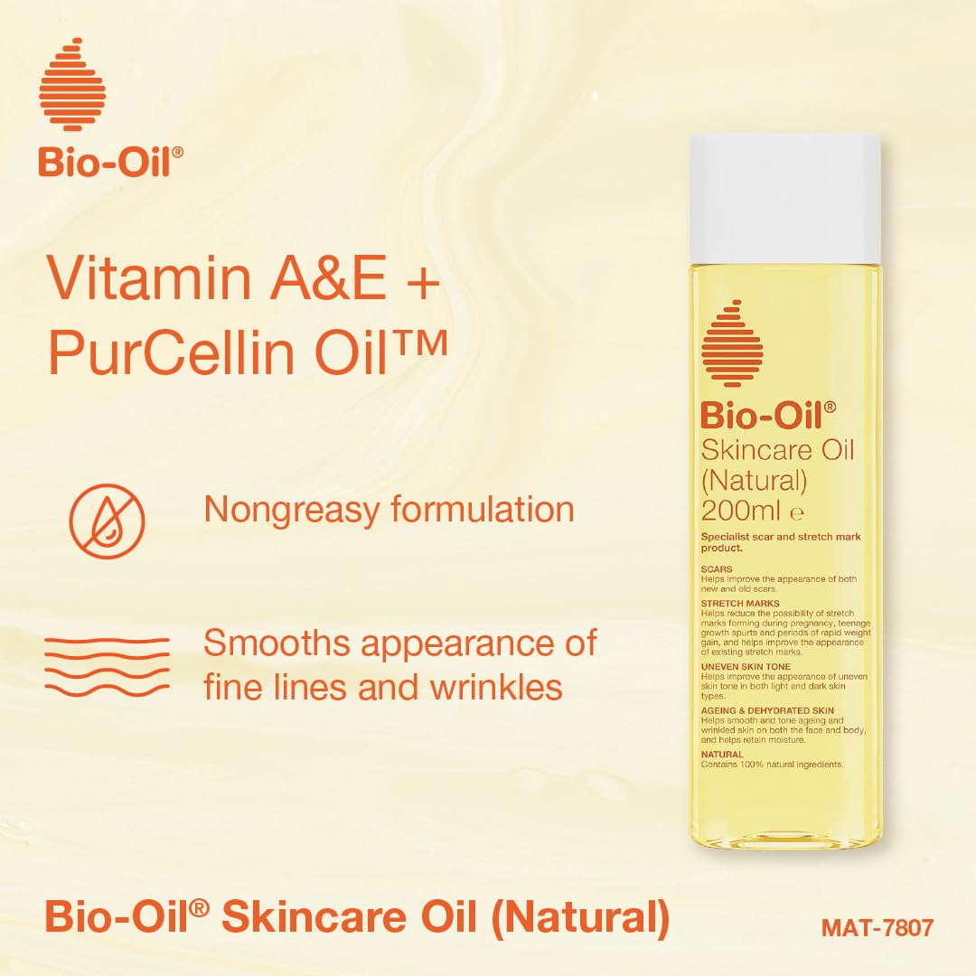 Bio-Oil Natural Skincare Oil for Scars and Stretch Marks, 200ml