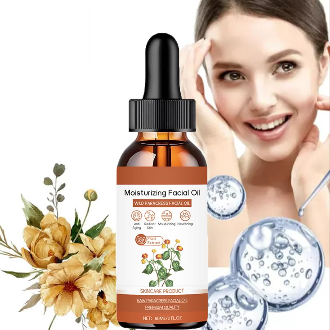 jinyue Paracress Facial Oil,Paracress Facial Oil Serum,Reduce Smooth Fine Lines And Wrinkles,Paracress Anti-Wrinkle Serum, Reduce Smooth Fine Lines and Wrinkles, for All Skin Types 60ml