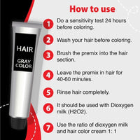 GNAUMORE Silver Gray Hair Dye,Silver Gray Natural Hair Dye Cream,Fashion Permanent Color Cream,Silver Gray Natural Hair Color Cream,Unisex Silver Hair Dye,Grey Permanent Hair Dye, with Two Hair Dye Kits