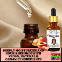 Kiss My Yoni Oil Peach Premium Body Lotion Rub. Non-Sticky, 30ml, Massage Oil. Vegan, Natural, Organic, Non-Toxic.