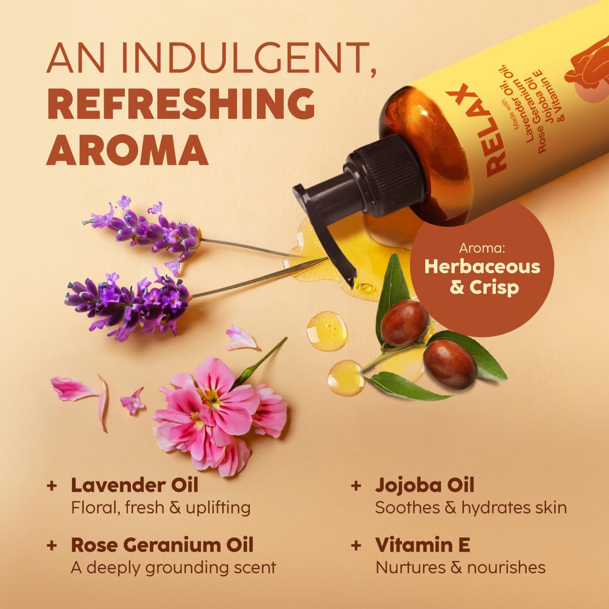 KUKKA essential oils Kukka Relax Massage Oil for Massage Therapy - Spa Quality Warming Massage Oil - Body Oils for Women & Men - Infused with Lavender Oil, Jojoba Oil, Rose Geranium Oil & Vitamin E Oil - (200ml)