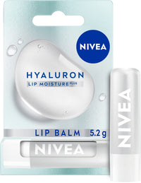 NIVEA Hyaluron Moisture Plus Lip Balm (5.2g), Ultra-Light Lip Balm Stick with Hyaluronic Acid, Provides 24H Moisture and Visibly Smoother Lips