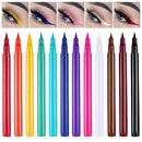 LOPHE 12 Coloured Liquid Eyeliner Set, Rainbow Colorful Eyeliner Pencil, Matte Eyeliner Pencil, Long-lasting & Waterproof, Smudge-Proof Eye Liners, Suitable for Christmas And Masquerade Makeup