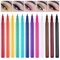 LOPHE 12 Coloured Liquid Eyeliner Set, Rainbow Colorful Eyeliner Pencil, Matte Eyeliner Pencil, Long-lasting & Waterproof, Smudge-Proof Eye Liners, Suitable for Christmas And Masquerade Makeup