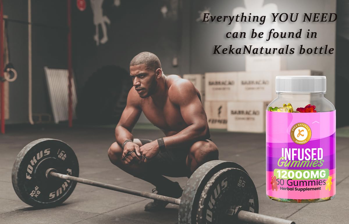 Keka Naturals Premium Gummies | 12000mg | 60 Gummies | Max Strength | Made in UK