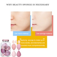 VAVOLO 7 PCs Pink Series Multi-color Makeup Sponge Set, Foundation Blending Beauty Blender, Flawless for Liquid Creams and Powders (A-Pink)