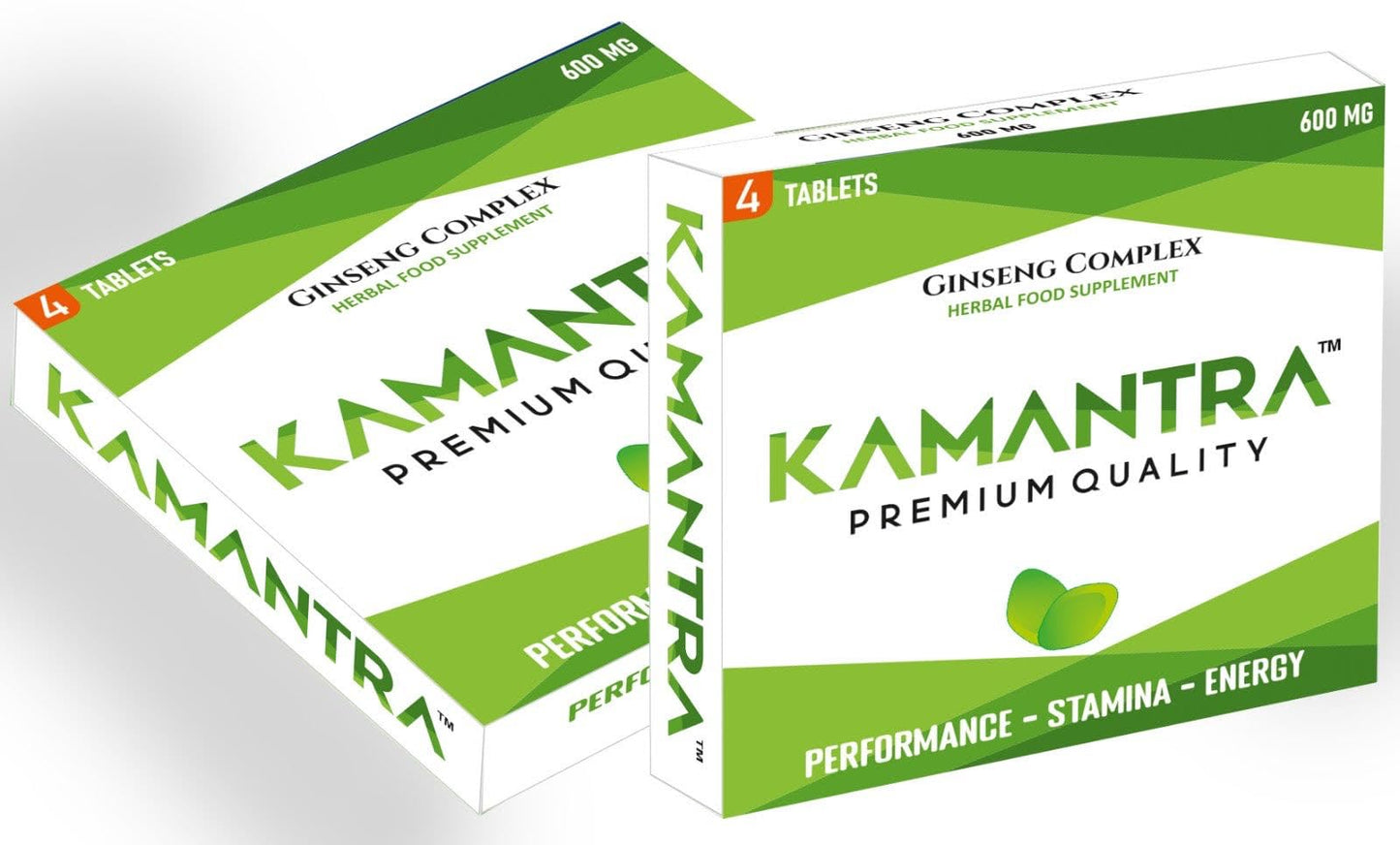 KAMANTRA™ - Mantra to Enhance Your Performance - Extra Strength Performance Enhancing, Stamina Endurance Booster Green Supplement Tablets for Men - 4 Ginseng Tablets