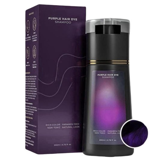Ruojiar Instant Colour Shampoo,Hair Color Shampoo,Hair Dye Shamp/oo 3 in 1,Gentle Formula for Gray Ha/ir Coverage,Easy to Use,Plant-Based Instant Dye,Long-Lasting,Herbal Ingredients,Quick and Easy,Purple