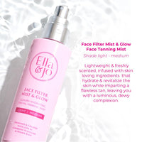 Ella & Jo Tanning Face Mist & Glow - Natural & Even Tan, Hydrating, Lightweight & Freshly Scented (Light Medium)