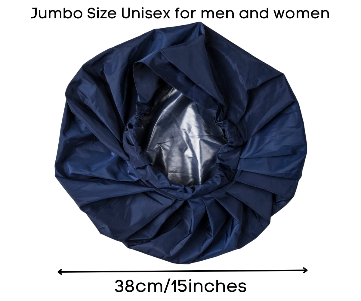 TTAT Try This an That TTAT Shower Cap Jumbo Size for Men & Women With Afro, Long Dreadlocks, Locs, Box Braids, Voluminous & Long Hair, Waterproof, Washable, Reusable & Adjustable
