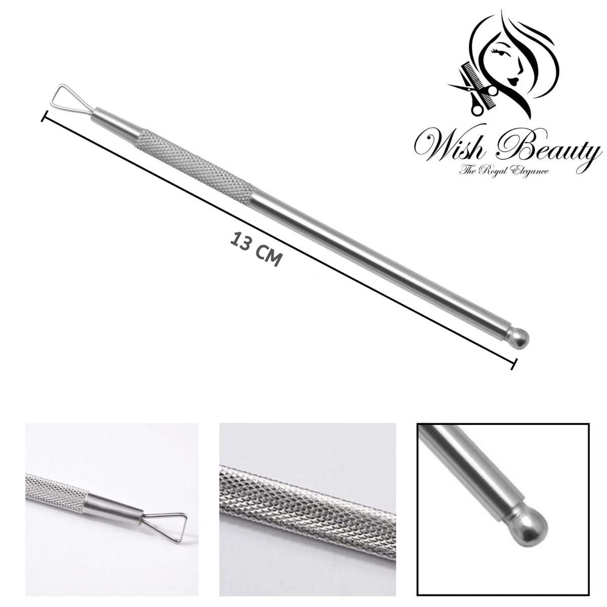wish beauty,the royal elegance Triangle Cuticle Pusher Metal Scraper & UV Gel Nail Polish Remover Tool By Wishbeauty - Nail Polish Cleaner Tool - Stainless Steel Manicure Sticks for Removing Gel Nail Polish Peeler Art Remover