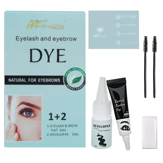 Guegine Eye Brow Tint Kits 38g Black Eyebrow Tint Eyebrow Tint Eye Lash Tint Eyelash And Eyebrow Dyeing Kit Semi-Permanent Lasts 4-6 Weeks Can Be Diy Suitable For Salon Home Use