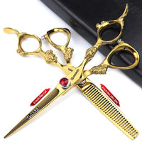 SHARONDS Japan's Professional Import of 440c Hair Clippers Steel Hair Clippers 6/7/7.5/8/9 inch Scissors - Hair Clippers for Hairdressers (6 inch 2pc)