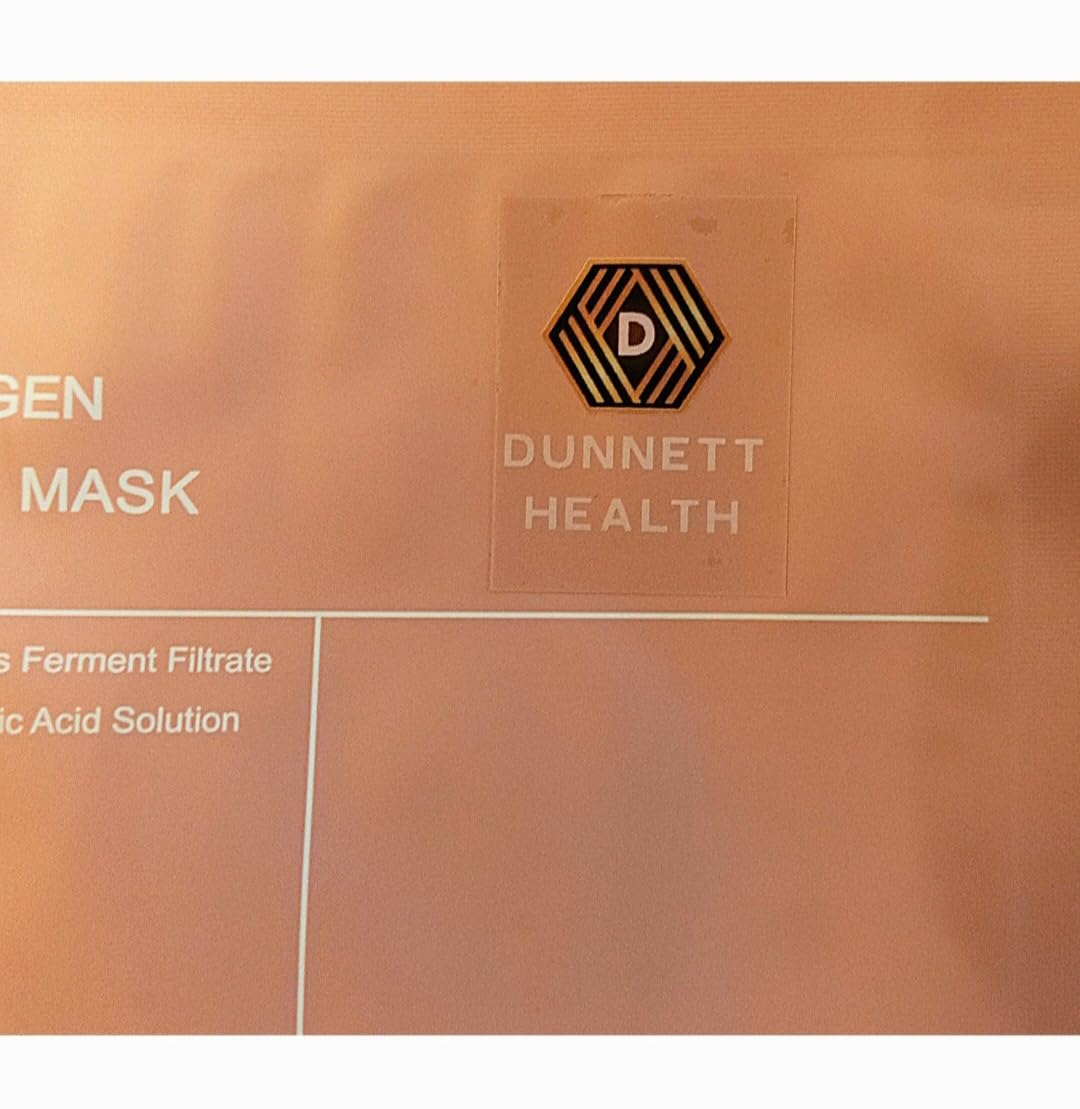 Generic Bio Collagen Face Masks Pack of 4 Skin Care Treatment, Dunnett Health Natural Ingredients Revitalising Skin for a youthful look anti-aging anti-acne Properties Hydrating Face Mask for all Skin types