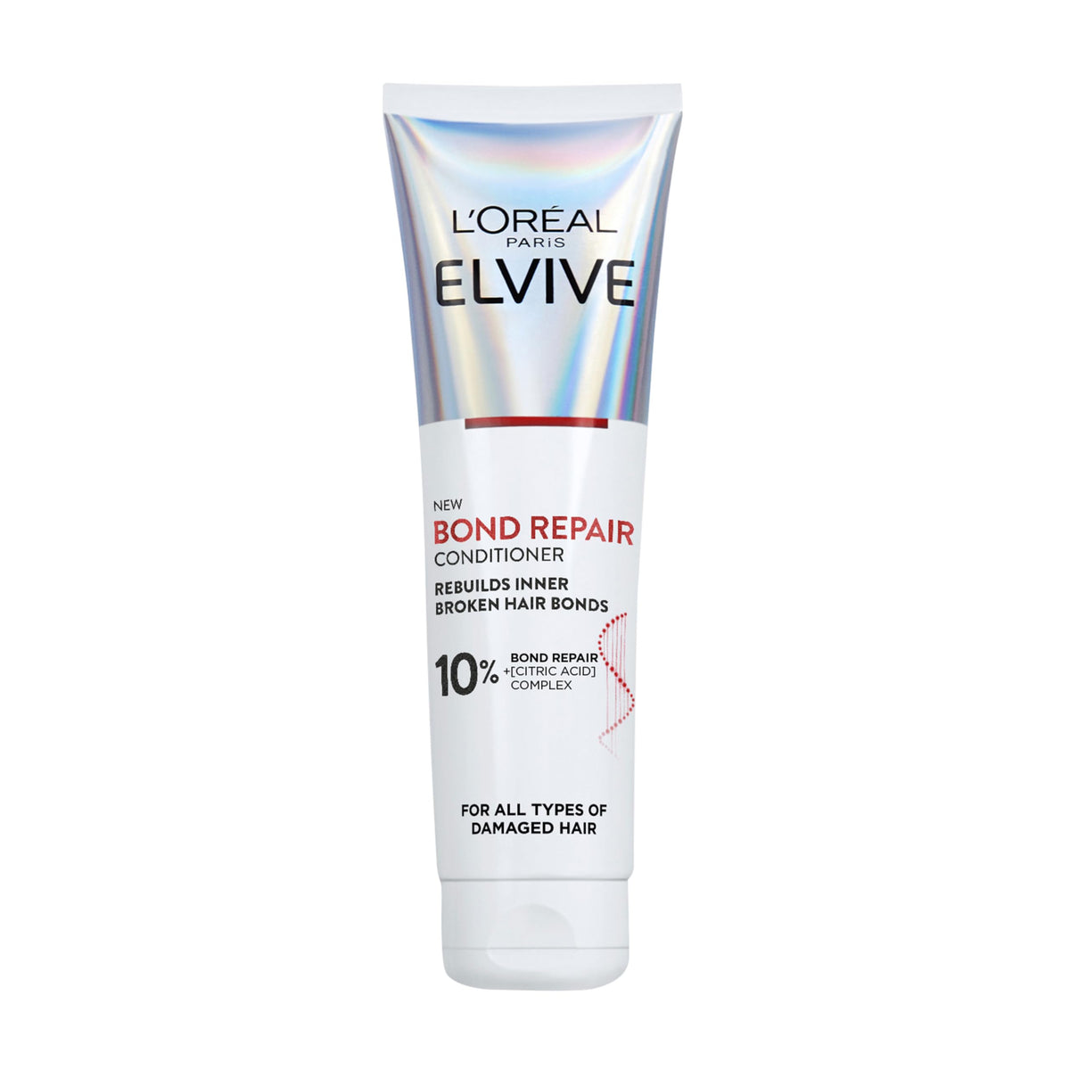 L'Oreal Paris Elvive Bond Repair Conditioner, with Citric Acid Complex, Deep Repair & Bonding Hair Care for Severely Damaged Hair, 98% Less Breakage, 82% Stronger, 150ml