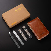 MR.GREEN Manicure Set with Portable Travel Case,Nail Clippers Gift and Family Set, Medical Grade Stainless Steel(4 Pieces) (Mr-6105)