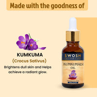 SWOSH Ayurveda Kumkumadi Tailam -Kumkumadi Face Oil With Saffron for Glowing Skin(10 ml) - 100% Vegan and Chemical Free | Helps Revive and Repair Dull and Damage Skin