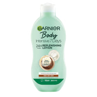 Garnier Intensive 7 Days Shea Butter & Probiotic Extract Body Lotion 400ml, Ultra Replenishing Soothing Moisturiser, Up to 7 Days Hydration, For Very Dry Skin, Fast Absorbing & Non Greasy