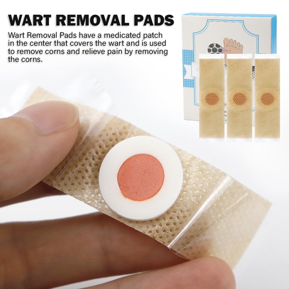 FERCAISH 24 Pieces Wart Remover Corn Plaster Plantar Warts Removal Corn Removal Pads Pressure Protection Plaster Wart Plaster for Feet