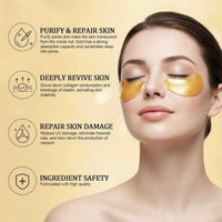 Sathychanpy Under Eye Gel Patches 60Pcs -Collagen Under Eye Patches-24K Gold Eye Mask for Dark Circles,Puffiness,Eye Bags,Reduce Wrinkle Patches, Pure Natural Extract Eye Patch for Men & Women (24K Gold)