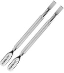 Utopia Care Cuticle Pusher and Spoon Nail Cleaner 2Pack - Professional Grade Stainless Steel Cuticle Remover and Cutter - Durable Manicure and Pedicure Tool - for Fingernails and Toenails