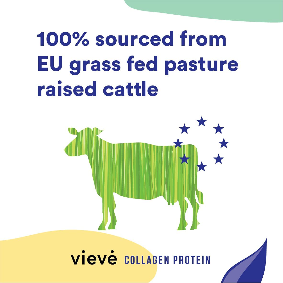 Vieve Collagen Powder - Hydrolysed Bovine Peptides - Diet Support Supplement for Skin, Hair, Nail Health - Non-GMO, EU Grass-Fed, Pasture-Raised Cattle - No Dairy or Sugar, Flavourless, 400g