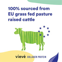Vieve Collagen Powder - Hydrolysed Bovine Peptides - Diet Support Supplement for Skin, Hair, Nail Health - Non-GMO, EU Grass-Fed, Pasture-Raised Cattle - No Dairy or Sugar, Flavourless, 400g